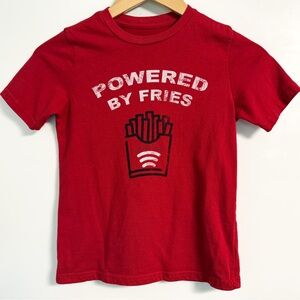 Wonder Nation Powered By Fries Red Graphic Tee | Kids M 8 Funny Shirt